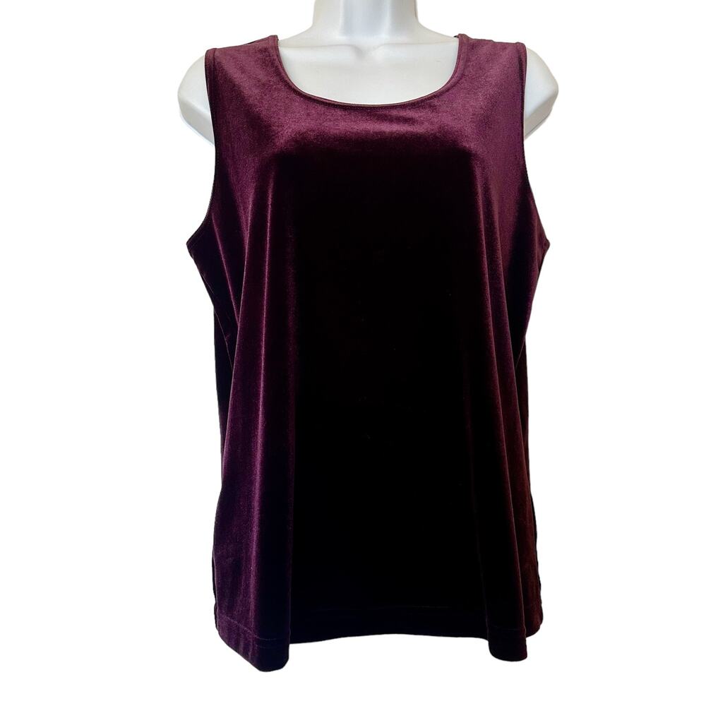 Vintage Cynthia Max Sleeveless Tank Top Velvet Plum Size Medium